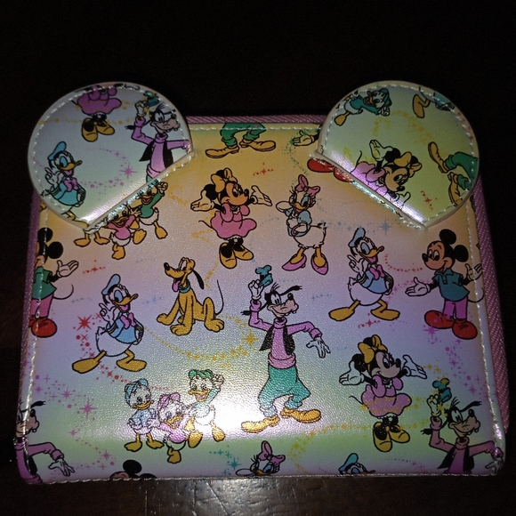 NWOT Loungefly Disney 100 Mickey & Friends Classic  Iridescent Zip around wallet - Picture 2 of 14